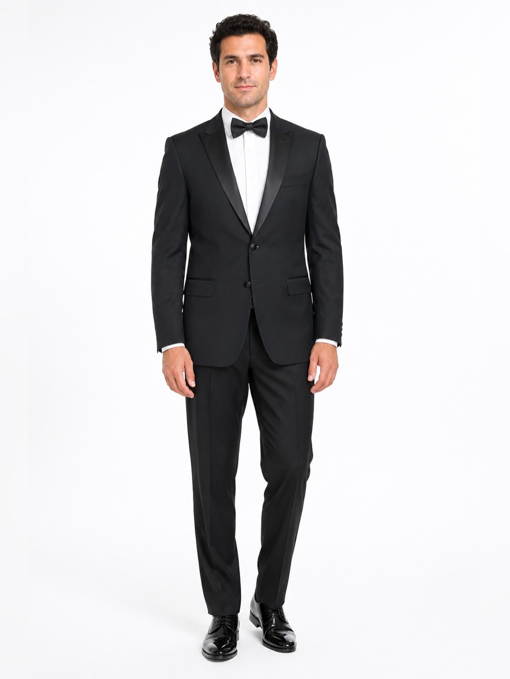 EJ Samuel Men’s Black Tuxedo Suit 2-Piece Jacket 44R Pants 38W TUX101